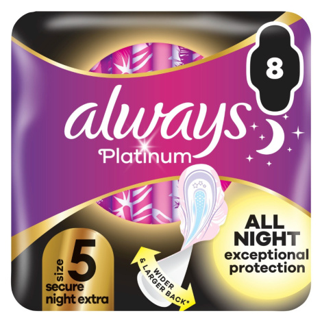 Always Platinum Secure Night Extra hygienické vložky 8 ks