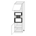 ArtExt Kuchyňská skříňka vysoká pro vestavné spotřebiče SILVER | D14RU 60 207 Barva korpusu: Lav