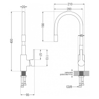 MEXEN Flex dřezová baterie, chrom/ bílá 670900-02