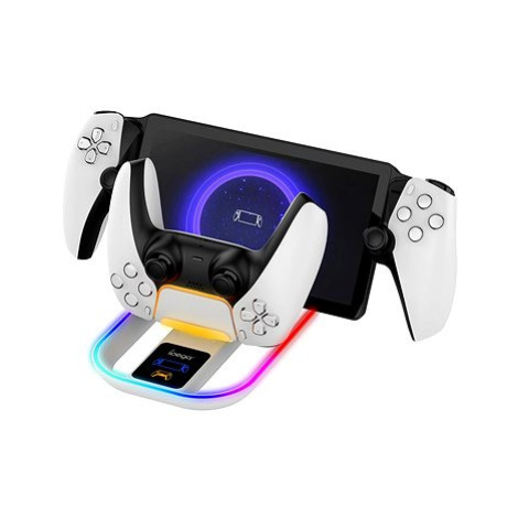 iPega P5P11 Charger Dock s RGB 2v1 pro Playstation Portal Remote Player a PS5 Ovladač White