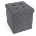 SONGMICS Úložný sedací box čalouněný skládací 38x38 cm tmavě šedý