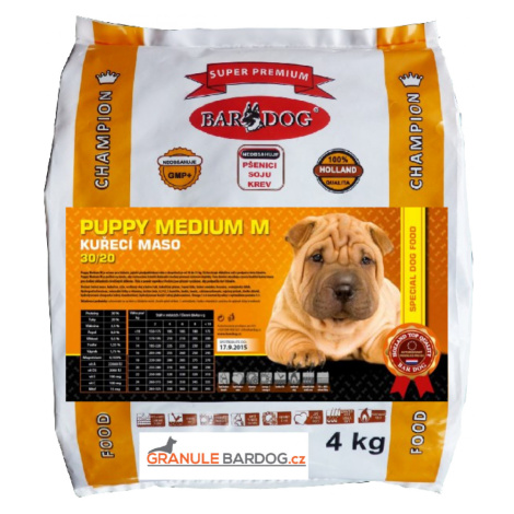 Bardog Super prémiové granule Puppy Medium M 30/20 4 kg