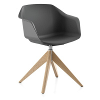 SESTA - Židle COSÌ plastová s dřevěnou podnoží