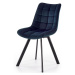 Židle K332 látka velvet/kov tmavě modráowy
