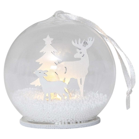 Bílá světelná dekorace s vánočním motivem ø 8 cm Fauna – Star Trading