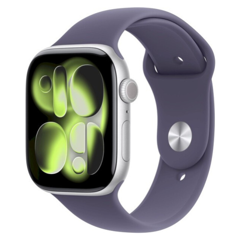 Apple Watch Series 11 Cellular (42mm) Stříbrný hliník s mlžně fialovým sportovním řemínkem S/M (
