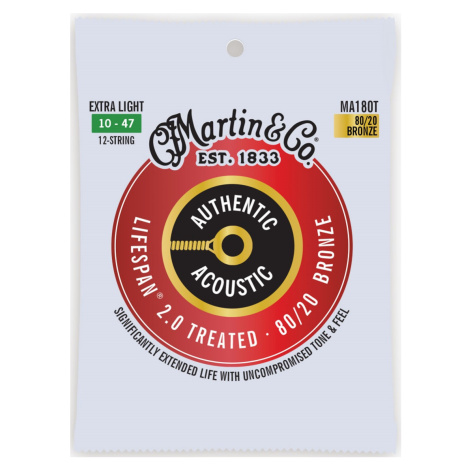 Martin Authentic Lifespan 2.0 80/20 Bronze 12-String Extra Light Martin System