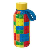 QUOKKA - Nerezová termoláhev Solid Kids s poutkem Color Bricks 330 ml