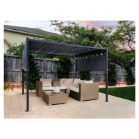 Zahradní pergola s LED solárním osvětlením BestBerg BBGG-51 / 300 x 400 x 215 cm / šedá