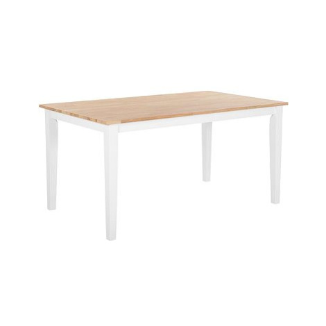 Jídelní stůl dřevěný světle hnědý / bílý 150 x 90 cm GEORGIA, 162779 BELIANI