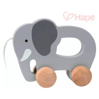 HAPE DŘEVO Baby slon tahací pro miminko