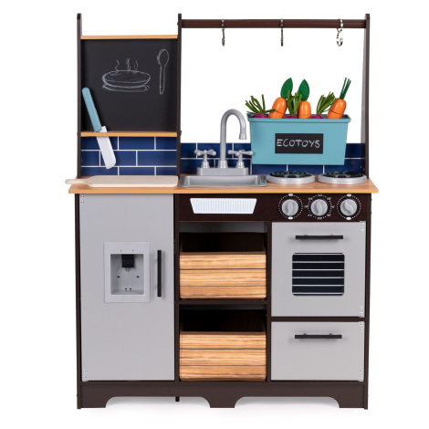 Dětská kuchyňka LOLY ECOTOYS s doplňky šedá