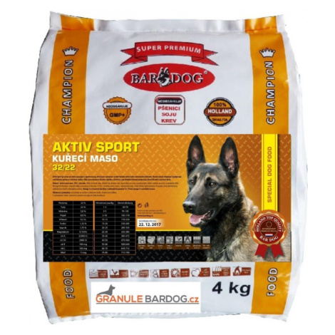 Granule Bardog Super prémiové granule Aktiv sport 32/22 - 4 kg