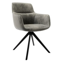 DELIFE Otočná židle Pejo-Flex šedý vintage křížová podnož hranatá otočná černá