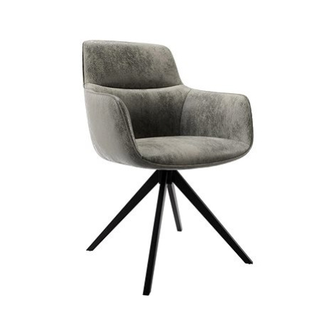 DELIFE Otočná židle Pejo-Flex šedý vintage křížová podnož hranatá otočná černá