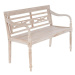 Divero 71854 DIVERO 2-místná zahradní lavice - 119 cm, teak, bílá shabby