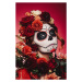 Fotografie Sugar skull creative make up for halloween, knape, 26.7 × 40 cm