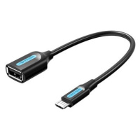 Vention Micro USB (M) to USB (F) OTG Cable 0.15m Black PVC Type