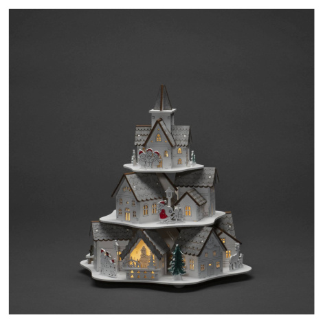 Konstsmide Christmas LED dekorativní světlo silueta dřevěné domky, bílá Konstmide