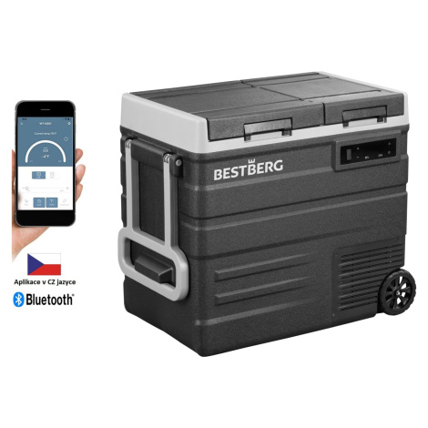 Dvouzónová přenosná kompresorová autochladnička BestBerg BBPF-65D / 40 l + 16,7 l / 60 W / černá