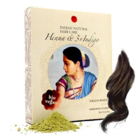 Indian Natural – Tmavě hnědá barva na vlasy Henna & 3x Indigo 200 g