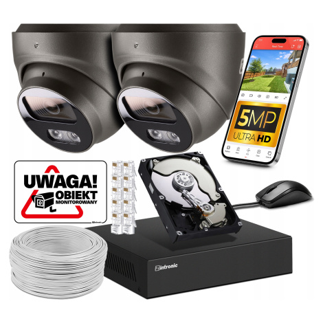 Sada pro Ip PoE Monitorování 2 Kamery 5MPx 1TB Audio Detekce