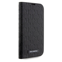 Flipové pouzdro Karl Lagerfeld PU Saffiano Monogram Book pro Apple iPhone 13 Pro Max, černá