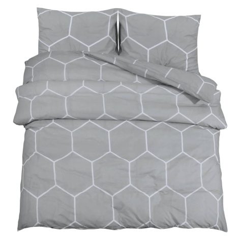 vidaXL Sada ložního prádla šedá 200 x 220 cm bavlna