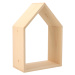Dřevěná polička domeček otevřená - malá