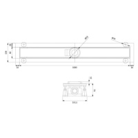 OMNIRES LOWFIX lineární sprchový odtok s pevnou mřížkou, 100 cm černá /BLH/ LOWFIX100GBL