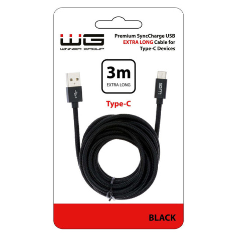 Kabel WG USB-C na USB, 3m, černá Winner Group
