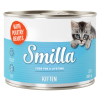 Smilla Kitten 6 x 200 g - drůbeží srdíčka