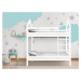 ELIS DESIGN Domečková postel patrová s volitelnou zábranou bílá rozměr lůžka: 90 x 200 cm, šuplí