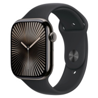 Apple Watch Series 10 Cellular 42mm Břidlicově šedý titan s černým sportovním řemínkem M/L