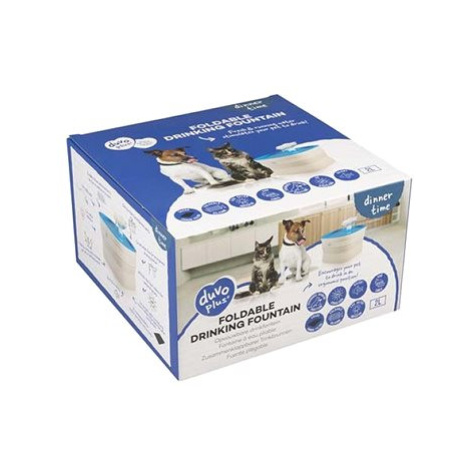 DUVO+ Fontánová napáječka s filtrem pro psy a kočky 20 × 20 × 13,5 cm, modrá-bílá