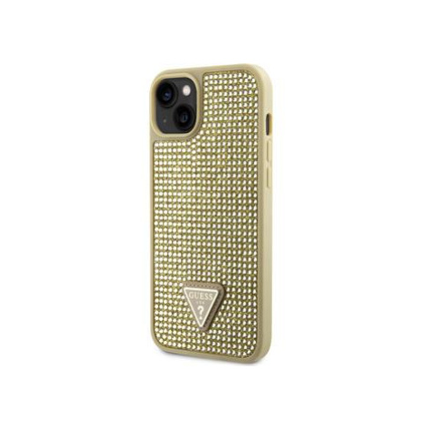 Guess hard kryt na iPhone 14 6.1" Gold Rhinestones Triangle Metal Logo