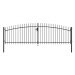 Dvoukřídlá plotová brána s hroty 400 × 175 cm
