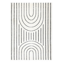 Dywany Łuszczów Kusový koberec Mode 8494 geometric cream/black - 140x190 cm