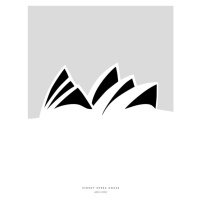 Ilustrace Minimal Sydney Opera House illustration, Blursbyai, 30 × 40 cm