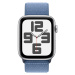 Apple Watch SE (2023) GPS 44mm sportovní provlékací řemínek ledově modrý  Stříbrná