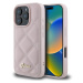 Guess PU Leather Quilted kryt pro iPhone 16 Pro Max růžový