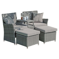 Šedý zahradní lounge set z umělého ratanu pro 2 Calgary – Garden Pleasure