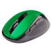 C-TECH myš WLM-02, černo-zelená, bezdrátová, 1600DPI, 6 tlačítek, USB nano receiver