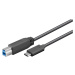 PremiumCord Kabel USB 3.1 konektor C/male - USB 3.0 konektor B/male, 1m ku31ce1bk Černá