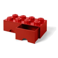 LEGO úložný box 8 s šuplíky - červená