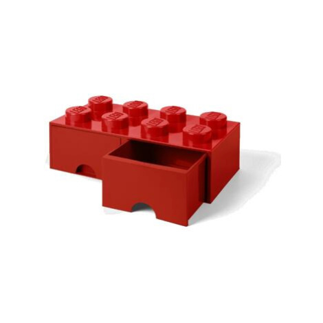 LEGO úložný box 8 s šuplíky - červená