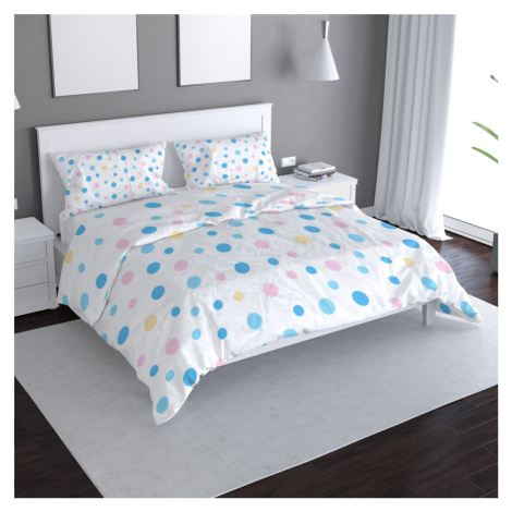 Povlečení Barevné puntíky na bílé - 140x220 / 90x70