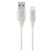 Gembird kabel CABLEXPERT USB-A - USB-C, M/M, PREMIUM QUALITY, opletený, 2m, bílá/stříbrná - CC-U