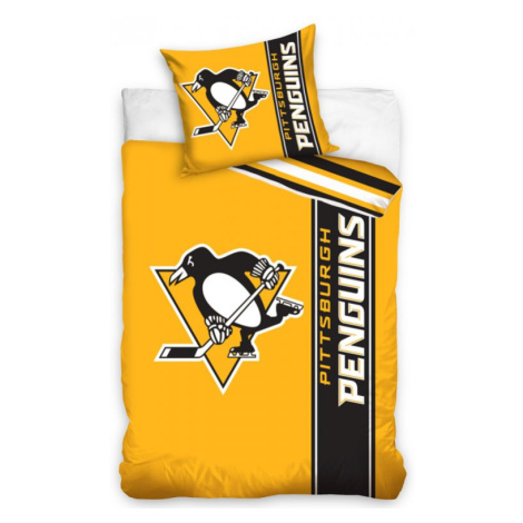 TipTrade Bavlněné povlečení 140x200 + 70x90 cm - NHL Pittsburgh Penguins Belt