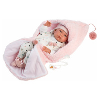 Llorens 73886 NEW BORN DĚVČÁTKO- realistická panenka miminko s celovinylovým tělem - 40 c